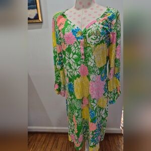 Lilly Pulitzer Palmetto Dress in the Hibiscus Stroll print SIZE L